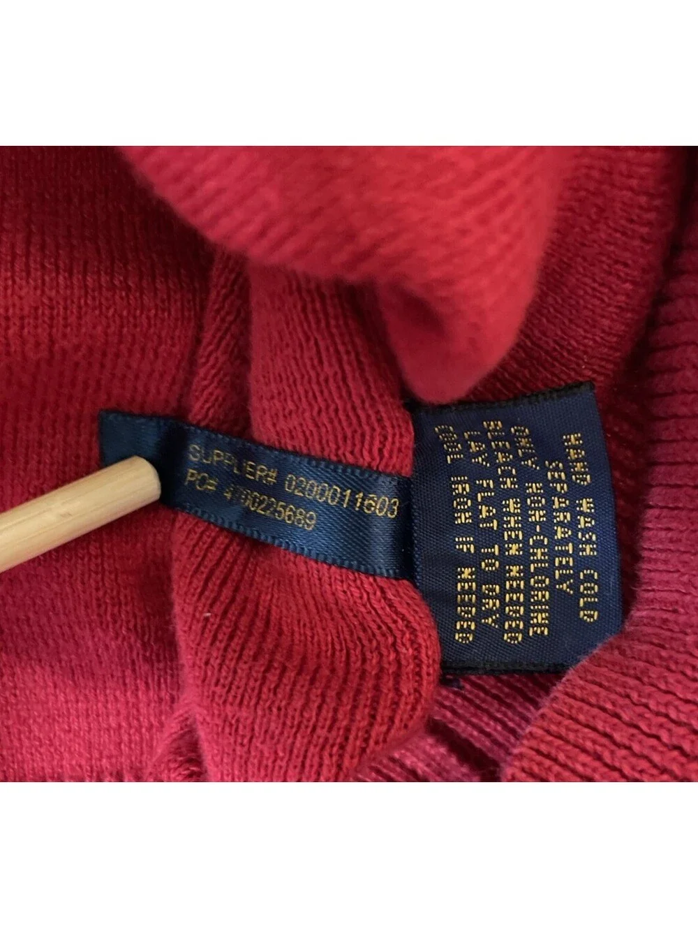 Polo Ralph Lauren Red Pima Cotton V-Neck Pullover Sweater Men's XXL Pony